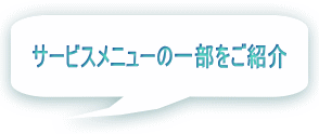 サービスメニューの一部をご紹介